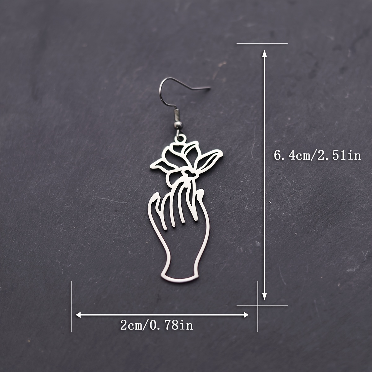 Elegant Hand & Lotus Flower Dangle Earrings for Women